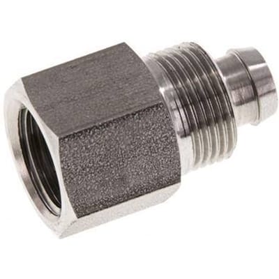 10x8 & G1/4'' RVS 1.4571 Rechte Opsteekkoppeling Binnendraad