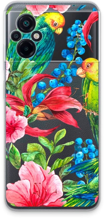 Case Company® - Hoesje geschikt voor Xiaomi Poco M5 hoesje - Papegaaien - Soft Cover Telefoonhoesje - Bescherming aan alle Kanten en Schermrand