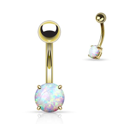 Piercing opal - goud wit - LMPiercings