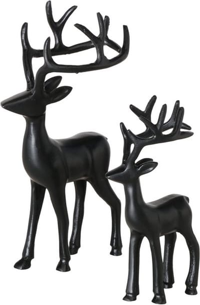 Rendier zwart Thielo , set van 2 stuks in aluminium. Boltze