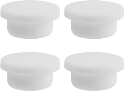 Set van 4 Rubberen Overloopdeksels voor Keuken en Badkamer, Ronde Afdekking voor Gootsteen Overloopgaten, Waterdichte Bescherming en Eenvoudige Installatie (Wit, 2.2cm)