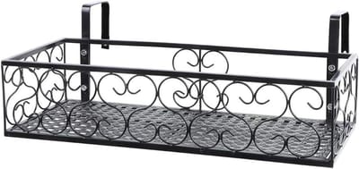 Hangende Plank met Mand voor Bloempotten - Decoratieve Rek voor Balkon en Tuin, Ideaal voor Huis en Tuin Decoratie