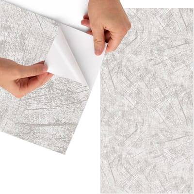 Tulup Meubelfolie - Houtstructuur Decoratiefolie Zelfklevend - 65x130 cm - Grijs Meubelfolie - Wrapfolie Keuken - Minimalist Meubelfolie - Decoratiefolie - Tafeldecoratie - Texturen