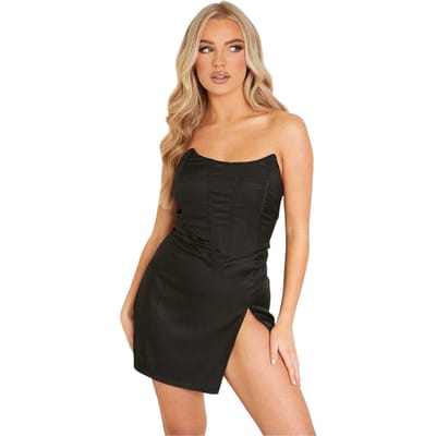 Missy Empire Mini-jurk met korsetdetails voor dames (Zwart)