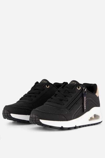 Skechers Uno Gen1 - Zip And Stride Meisjes Sneakers - Zwart/Ros�goud