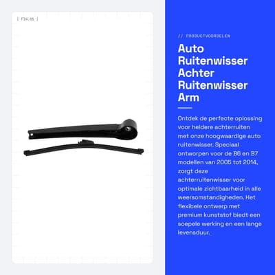 Dailygoods- Ruitenwisser Achter 41cm - Ruitenwisserarm - Kunststof - Stil Ontwerp - Flexibel - Duurzaam Materiaal - Achterwisser