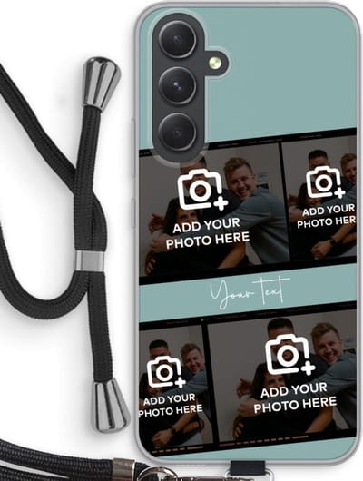 Gepersonaliseerd - Case Company® - Hoesje met koord geschikt voor Samsung Galaxy A54 hoesje met Koord - Filmrol N°2 - Telefoonhoesje met Zwart Koord - Bescherming aan alle Kanten en Over de Schermrand