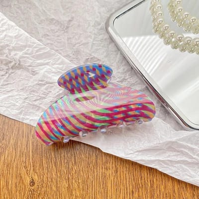 Pince à cheveux florale vintage Tempérament féminin Élégant Impression Pince crabe Clips à cheveux Coloré Pince requin Accessoires pour cheveux 2024