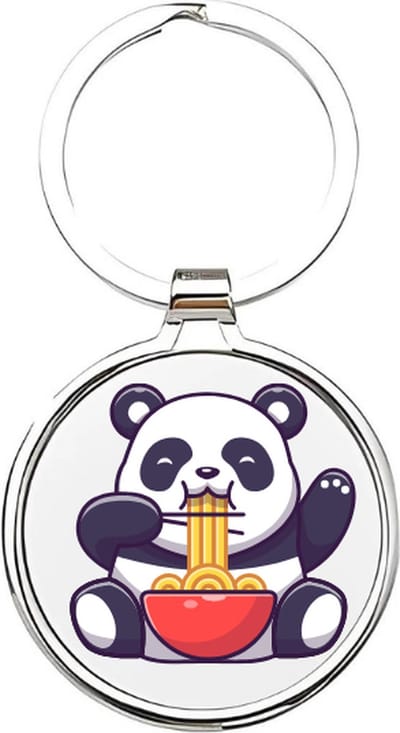 Akyol - Panda Sleutelhanger - panda - dierenliefhebbers - pandabeer - Chinese panda - Bamboebeer - zwart witte beer - beer - teddybeer - dierentuindier - dier - dieren sleutelhanger - Reuzenpanda - 4 x 7,5 CM