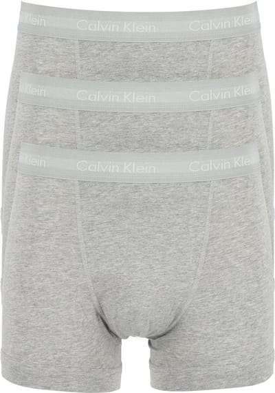 Calvin Klein 3 Pack Boxershorts Effen Letterprint Boxer Briefs Heren Ondergoed Grijs 0000U2662G-080 S
