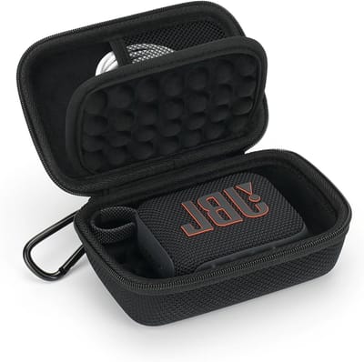 Draagbare Bluetooth speaker beschermhoes voor JBL GO 4/GO3/GO2 - Harde opbergtas met schouderband en reisfunctie (Zwart)