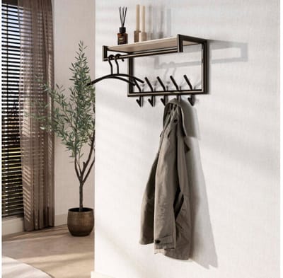 Kapstok Terra XS roede-hoedenplank - Melamine travertine