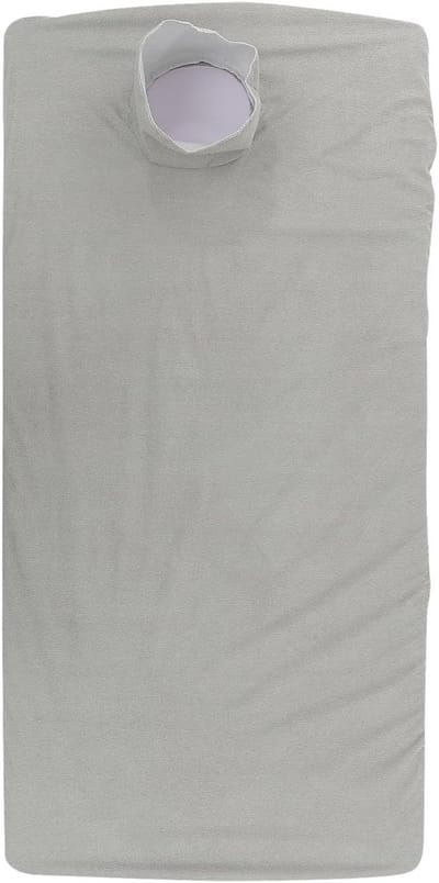 Massagebedhoes met gezichtsgat voor massagetafels en spa's - Grijs 190x70cm