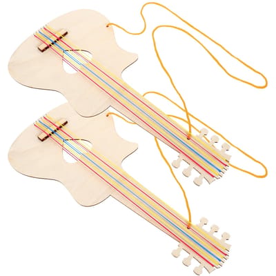 2 Stuks Kinderen DIY Knutselen Houten Gitaar Speelgoed Voor Kinderen Schilderspeelgoed Meisjes Peuter Ukelele Onvoltooide Modellen