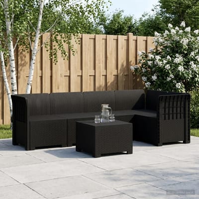 vidaXL - 5-Zits - Tuinbank - Rattanlook - PP - Antraciet