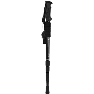Outdoor Aluminiumlegering 4-delige Verende Rechte Handgreep Trekkingstok Wandelstok black
