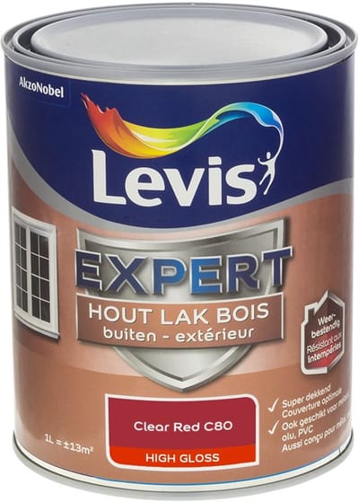 Levis - Expert Hout Lak Buiten High Gloss Mix - Clear Red C80 - Mengverf - 1 L