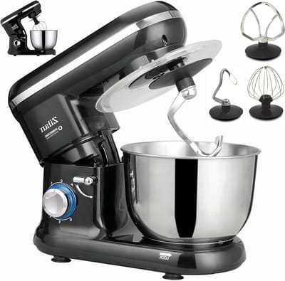 Keukenmachine - Mixer Deegkneedmachine - Bakken en Koken - Planetair Roersysteem - 4.5 Liter Kom - Zwart