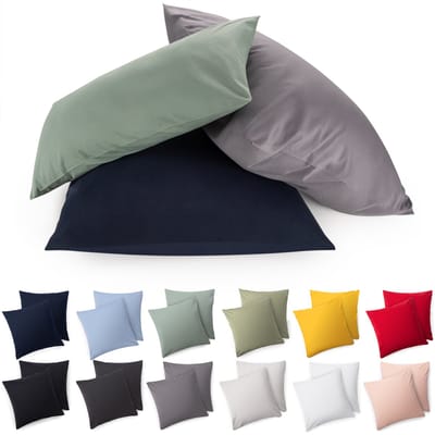 Blumtal - Set Van 2 Kussenslopen - Superzachte Premium Jersey Kussenhoes - 100% Katoen - 65 x 65 cm - Wit