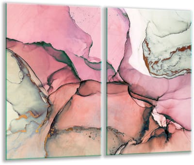 TMK ArtDeko Serie - Snijplank Glas - 30x52cm - Inductiekookplaat Bescherming - Marmer Look