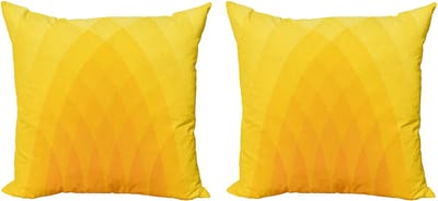 ABAKUHAUS Gele decoratieve kussenhoes, 2 stuks, moderne kleur 45x45 cm, oranjegeel