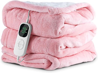 Elektrische Deken - Verwarmde Plaid - Ontspannen Warmte - 6 Warmtestanden - 130 x 180 cm - Roze