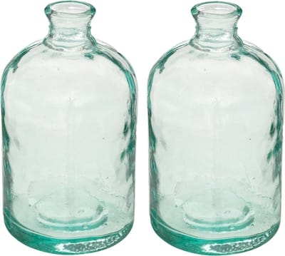Atmosphera bloemenvaas - 2x - Colmar - Apotheker Fles model - glas - H32 x D18 cm