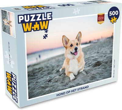 Puzzel Hond op het strand - Legpuzzel - Puzzel 500 stukjes