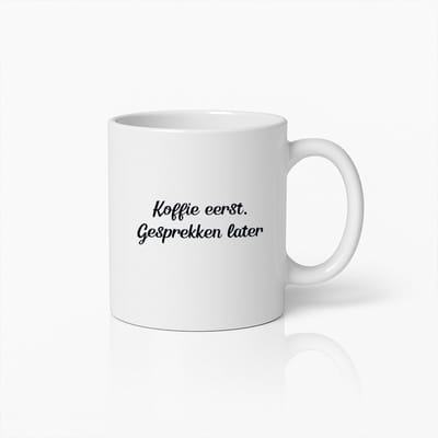 Koffie Eerst, Gesprekken Later Mok – Perfect Cadeau voor Koffieliefhebbers en Introverte Mensen