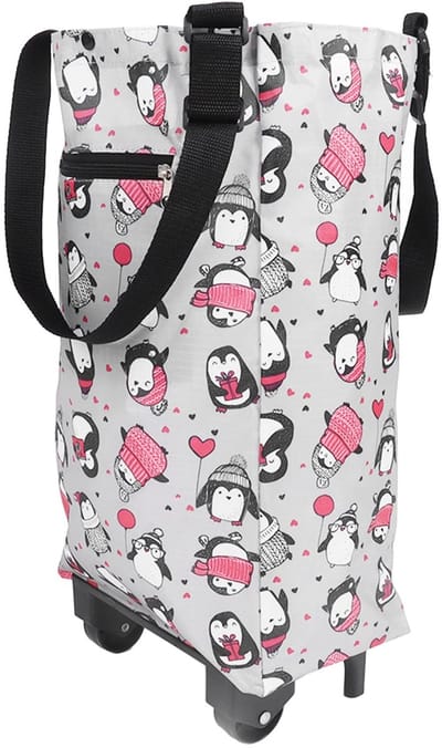 Dailygoods- Winkelwagen Draagbaar - Opvouwbare Winkelwagen - Boodschappentrolley met Tas - Huishoudelijke Handkar - Voor Buiten Winkelen - Ideaal voor Picknicken