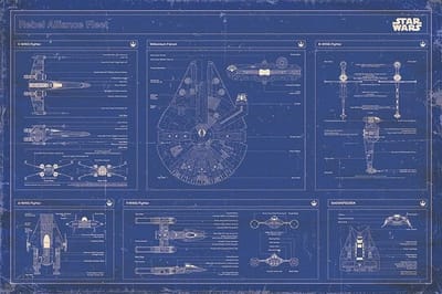 Star Wars Blueprint Rebel Alliance Fleet - Maxi Poster - 96,5 x 61 cm
