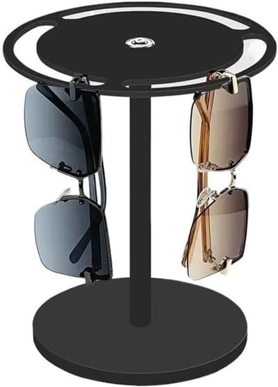 Display Stand - Opbergrek Brillen - Eyewear Organiseren - Draaibaar Ontwerp - 20 cm Diameter - Zwart