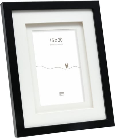 Deknudt Frames fotolijst S65KK2 P1 - zwart met passe-partout - 15x20