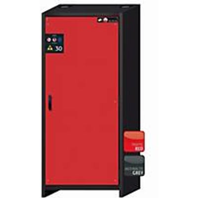 Veiligheidskast type 30 asecos Q-CLASSIC-30, scharnierende deur, rechts scharnierend, verkeerslicht voor rood, B 864 x D 620 x H 1947 mm