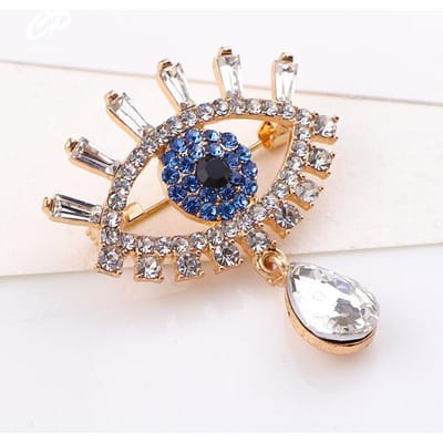 Oog Strass Broche Creatief Exquise Kristal Eenvoudige Broche Pin Gesp Top Westerse Montage Accessoires gray