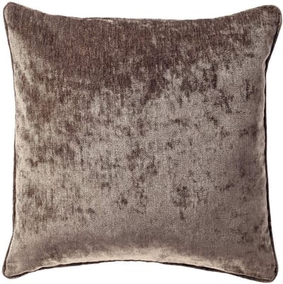 Dutch Decor LEWY - sierkussen 45x45 cm - glansvelours - Driftwood - bruin - Inclusief binnenkussen - Luxe kussens voor woonkamer & bank