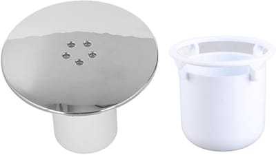 JHUBERS- Doucheafvoer Chroom - Afdekking 115mm - Afvalval Plug - Verwijderbare Dipbeker - Efficiënte Waterafvoer - Eenvoudig Schoon te Maken - Afvoerplug
