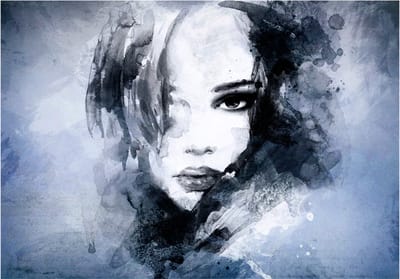 Fotobehangkoning - Behang - Vliesbehang - Fotobehang Muurschildering Vrouw - 150 x 105 cm