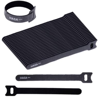 Dailygoods- Kabelbinders 70 Stuks - Herbruikbaar - Klittenband - 150x12mm - Zwart - Organisatie van kabels