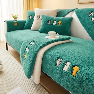 Dikke pluche bankhoes Winter warme bankmat Antislip bankhoezen voor woonkamer L-vormige rug handdoek Sectionele bankmat 1pc 30x50 pillowcase