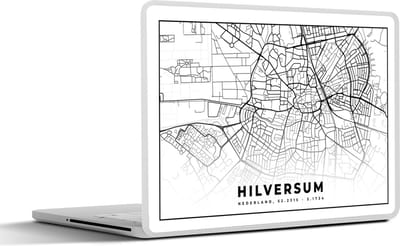 Laptop sticker - 12.3 inch - Kaart - Nederland - Hilversum - 30x22cm - Laptopstickers - Laptop skin - Cover
