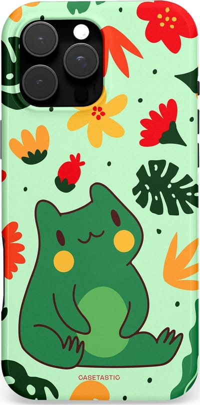 Casetastic hoesje geschikt voor Apple iPhone 16 Pro Max - MagSafe - Dubbellaagse bescherming - Kwaakje - Fashion Case - Mintgroen Rood Okergeel