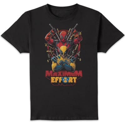 Deadpool & Wolverine Maximum Effort Unisex T-Shirt - Black - XS