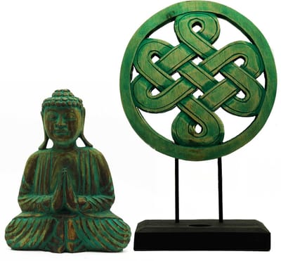 Boeddha Feng Shui Set - Mandala - Groen
