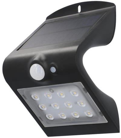uniTEC Solar-LED-wandlamp met bewegingsmelder, zwart