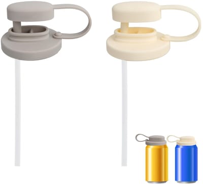 MTTproducts- Deksel 9 x 6 x 2,5 cm - Dekselhouder - Dekselopener - Deksel voor frisdrankblikjes - Herbruikbaar - Silicone met rietjes - Soda Deksel