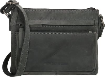 Hide & Stitches Idaho Crossbody Schoudertas - 100% Leder - Leren Dames Tas - Zwart