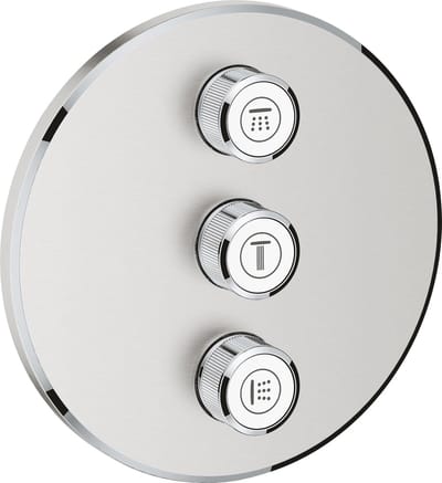 GROHE Grohtherm SmartControl - Drievoudig opbouwdeel - Volume (stopkraan) - Rond - RVS (supersteel)