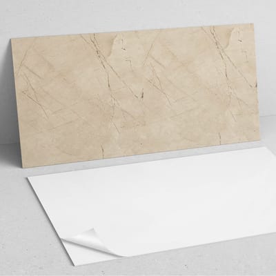 Coloray Wandpanelen Zelfklevend - Elegant marmerpatroon PVC Wandpaneel - 100 cm x 50 cm - Beige Wandbekleding Zelfklevend - 1 stuk - Texturen Wandpanelen Zelfklevend - Wandpanelen Keuken - Wandpaneel Badkamer