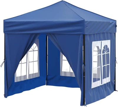 Opvouwbare Partytent - Feesttent Paviljoen - Buitenfeest Organiseren - Snelle Opbouw - 2 x 2 Meter - Blauw